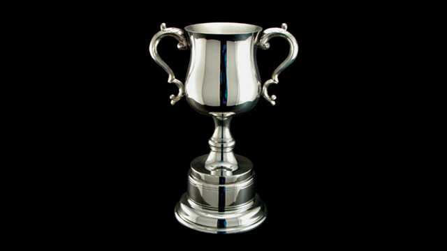 Trophy on black background